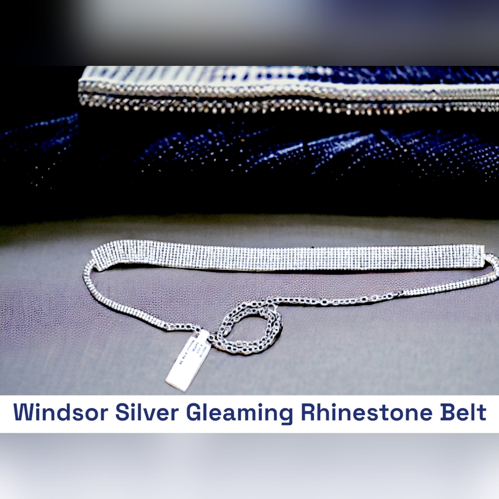 Windsor Silver Gleaming Rhinestone Belt and Gold Dainty Rhinestone Belt (Set 2)